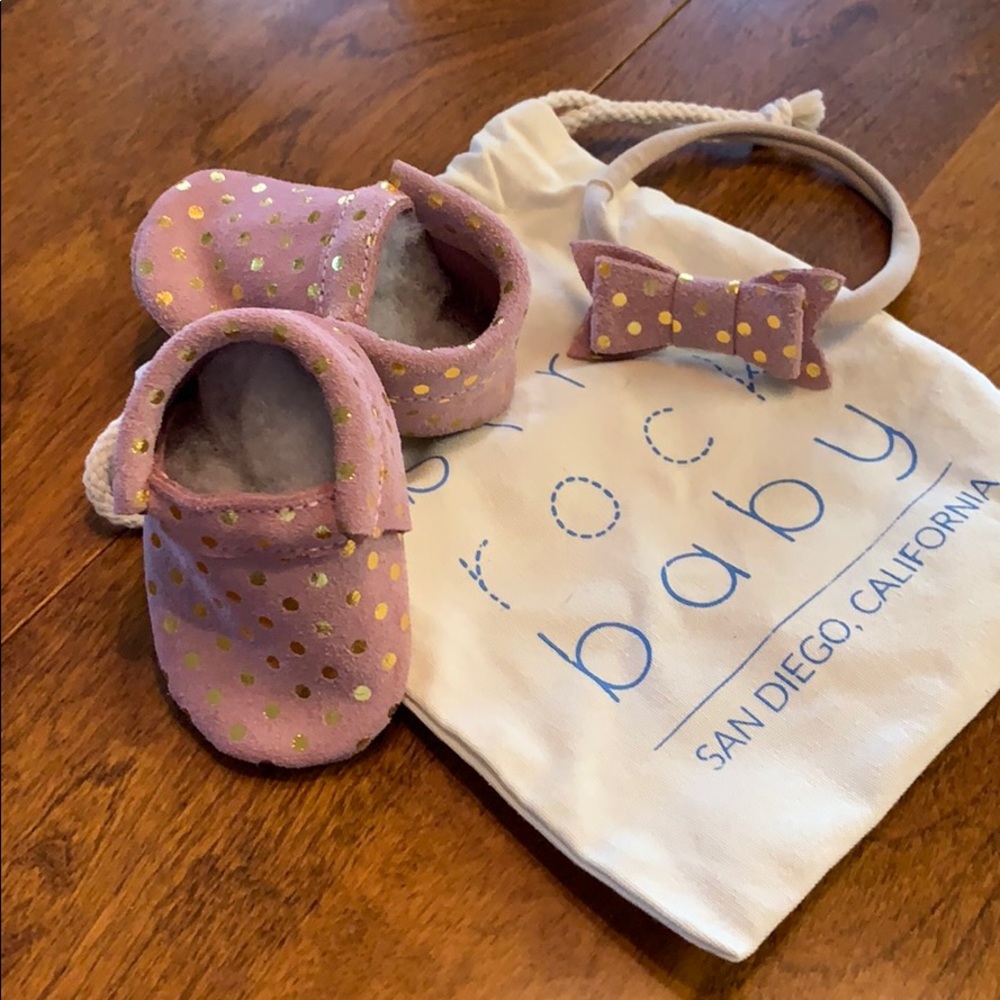 Bird rock baby leather soft no fringe moccasins